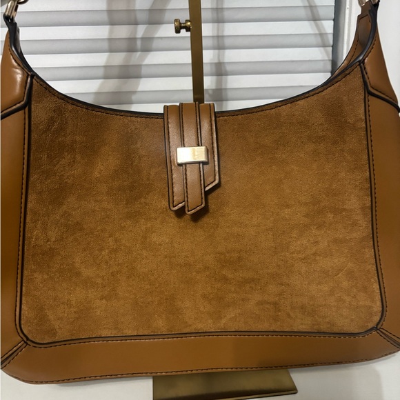 Liz Claiborne Faux Suede Shoulder Bag - Picture 2 of 4